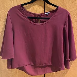 Maroon Cropped Top